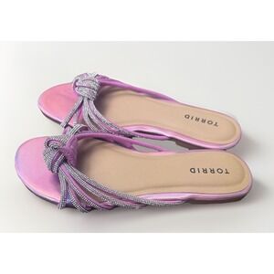 Torrid Pink Sandals With‎ Soft Strap Design Shimmery Size 8WW